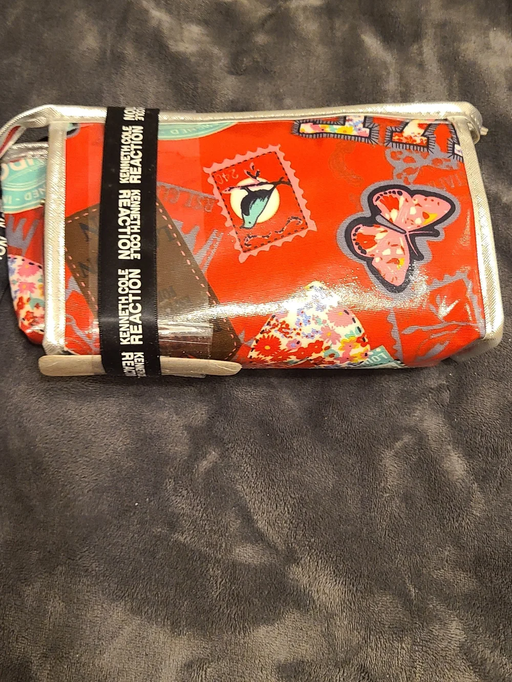 Kenneth Cole Reaction Women's Red Printed Cosmetic Pouch